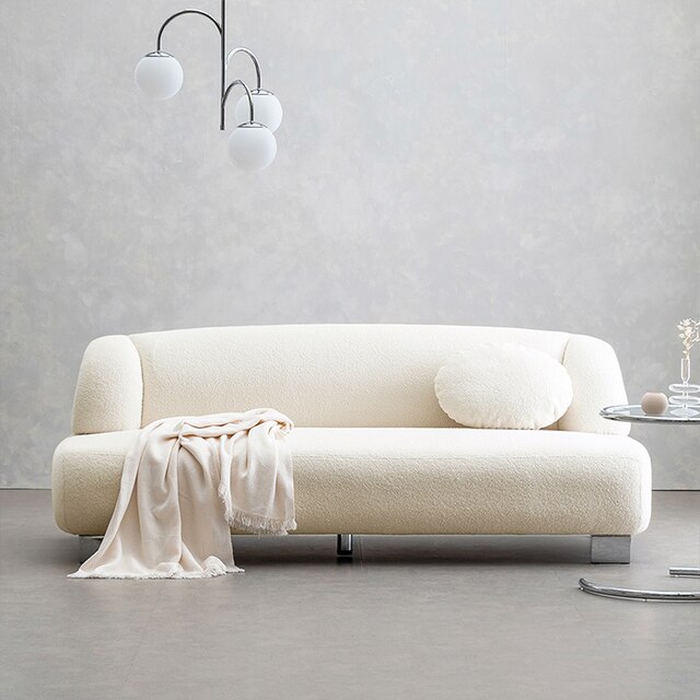 웰퍼니쳐 미뇽R 양털 부클레 패브릭 소파 3인용_이미지