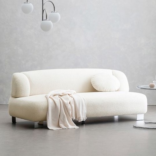 웰퍼니쳐 미뇽R 양털 부클레 패브릭 소파 3인용_이미지