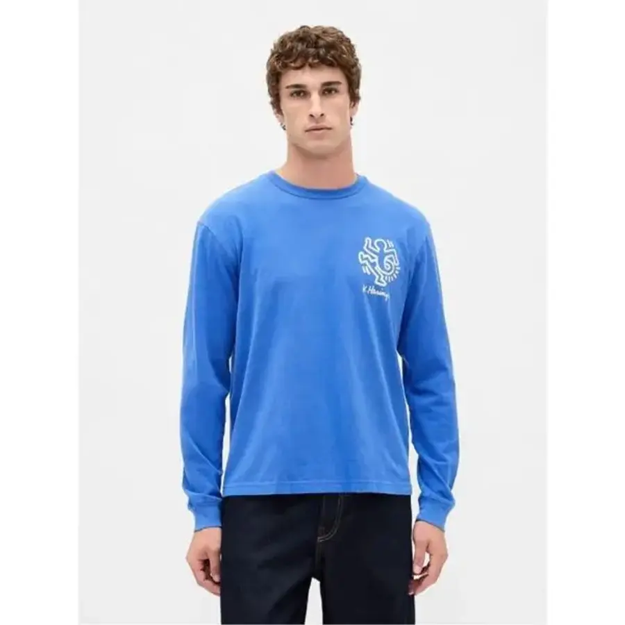 GAP Keith Haring 릴렉스드 그래픽 티셔츠 콘플라워 11250035_이미지