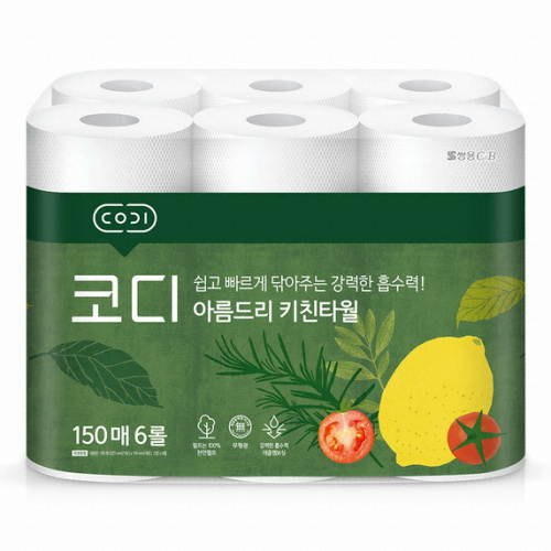 아름드리 키친타월 150매 (6입)