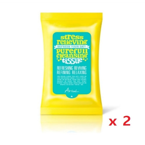 뷰티팩토리 아리얼 스트레스 릴리빙 퓨어풀 클렌징 티슈 15매 (2팩)_이미지