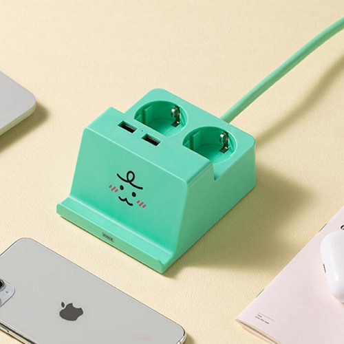 인테코 카카오 프렌즈 죠르디 무선충전 2구 USB 멀티탭 (1.5m)
