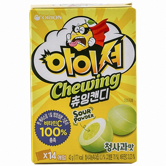 오리온 아이셔 츄잉캔디 청사과맛 42g (1개)