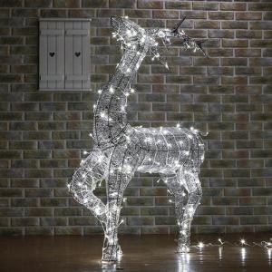 140cm LED 실버 반짝이 사슴 장식 특대