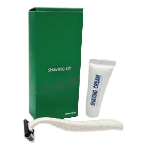 친환경 밀짚세날 일회용 면도기 + 쉐이빙 크림 키트 (100개)_이미지