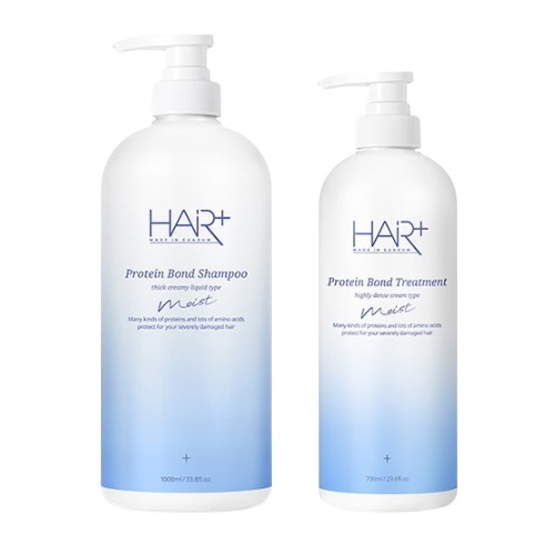  헤어플러스 단백질 본드 모이스트 샴푸 1000ml+트리트먼트 700ml 2종세트
