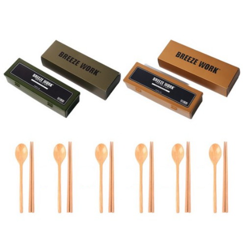 브리즈워크 캠핑 수저 6인 케이스 세트