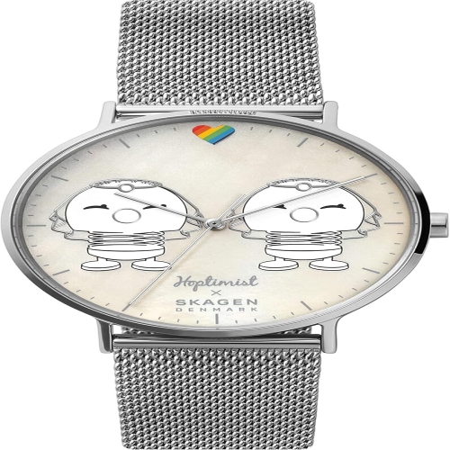 스카겐 SKW3002 Womens Aaren Pride Brides Three-Hand Silver-Tone Stainless S.._이미지