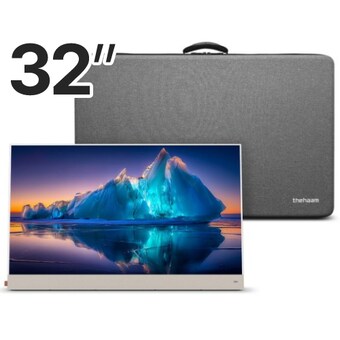 <b>더함</b> 치크 32인치 QLED 구글5.0 포터블 휴대용 무선 스마트TV 케이스 패키지