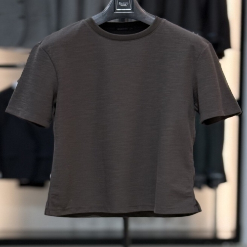 바쏘옴므 면 혼방 라운드 남자 반팔티 A2KR08A BR