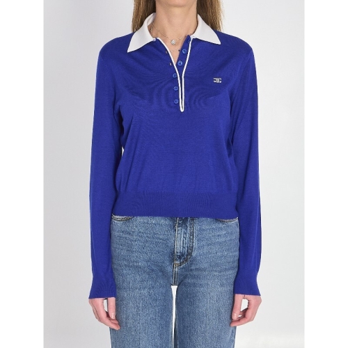 셀린느 콘트라스트 칼라 캐시미어 실크 블렌드 지퍼 스웨터 RX0FD0W27 GDT9_이미지