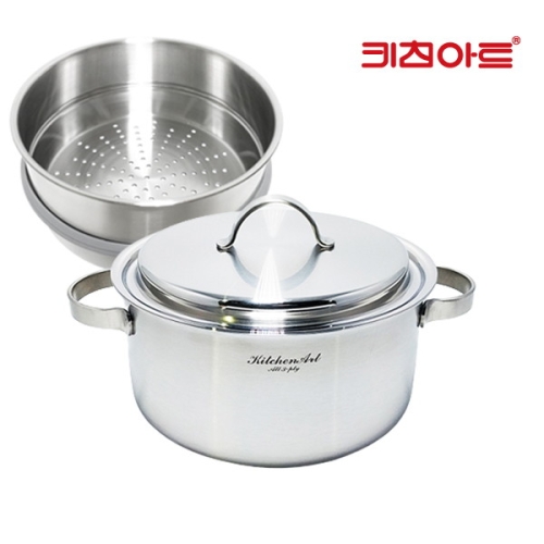 키친아트 프리미엄 IH 통3중 찜솥 (24cm)_이미지