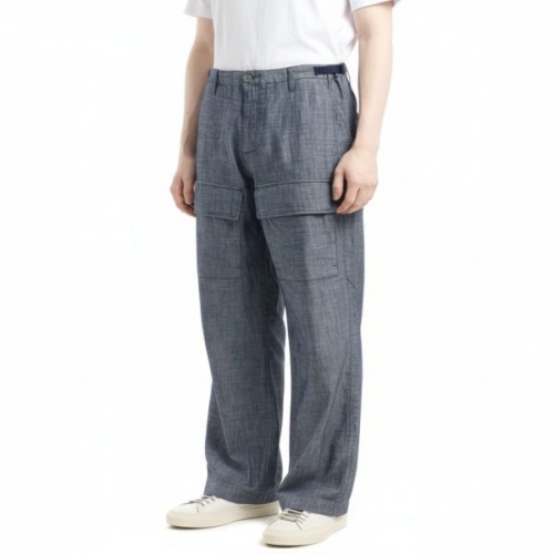 CP컴퍼니 CP COMPANY 25 Chambray Loose Cargo Pants 18CMPA150A 110065W D17 샴브레이.._이미지