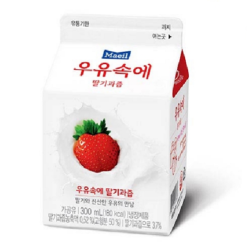 매일유업 우유속에 딸기과즙 300ml (3개)