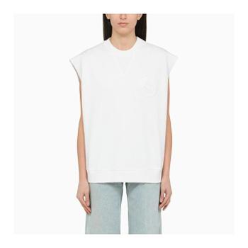 스텔라매카트니 로고가 있는 흰색 코튼 오버 베스트 6J02603SPY55/XG_STELL-900