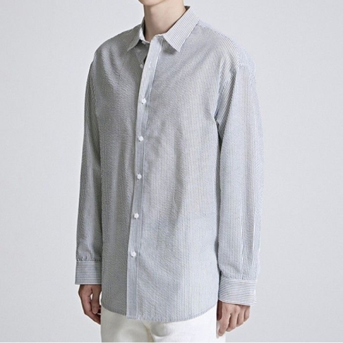 스파오 루즈핏 시어서커 스트라이프 셔츠 SPYWC38C03-T_이미지