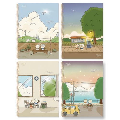 아이비스코리아 소소일상 슬림 골드원링 노트 세트 (1개)_이미지