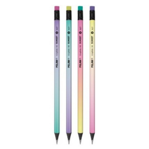 밀란 블랙우드 선셋 육각 HB 연필 + 지우개