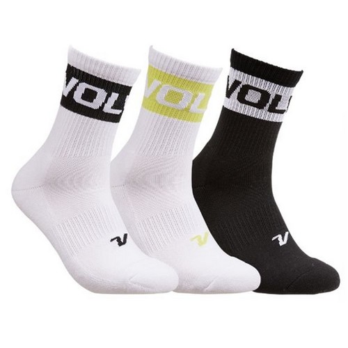 볼빅 VBEB 배색 레터링 로고 중목 양말 (1개)_이미지