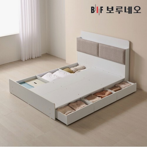 BIF보루네오 리오Po 3서랍 수납 호텔 침대 Q (유로탑독립)_이미지