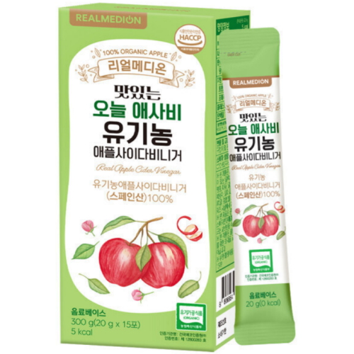 리얼메디온 맛있는 오늘 애사비 유기농 애플사이다비니거 300g (20g x 15포) (1개)_이미지