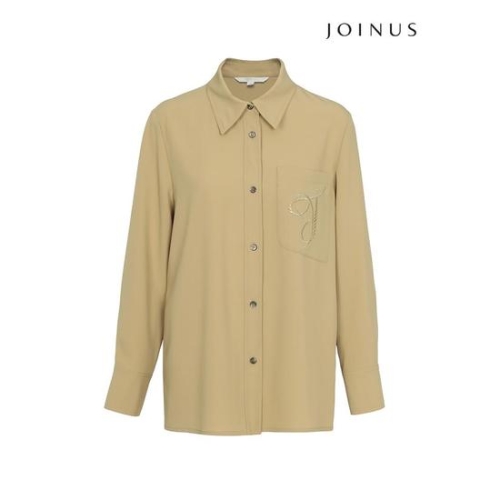 인디에프 조이너스 포켓 자수 카라 셔츠-JF22BF1201414B