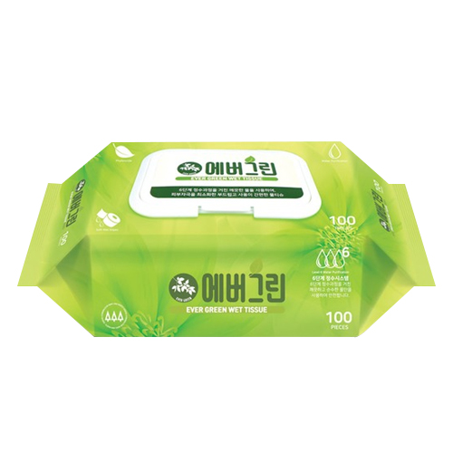  장원 에버그린 물티슈 캡형 100매 [24팩]