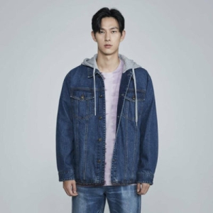 버커루 남녀공용 오버핏 후드 레이어드 셔츠형 자켓 B225DS160P93 39353_B225DS160P93_이미지