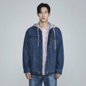 버커루 남녀공용 오버핏 후드 레이어드 셔츠형 자켓 B225DS160P93 39353_B225DS160P93