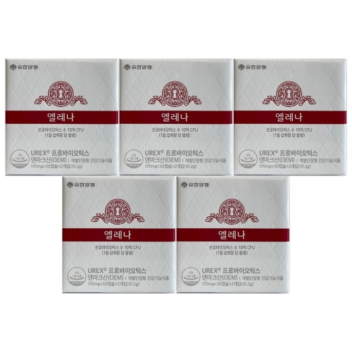유한양행 엘레나 UREX 프로바이오틱스 유산균 170mg 60캡슐 (5개)_이미지