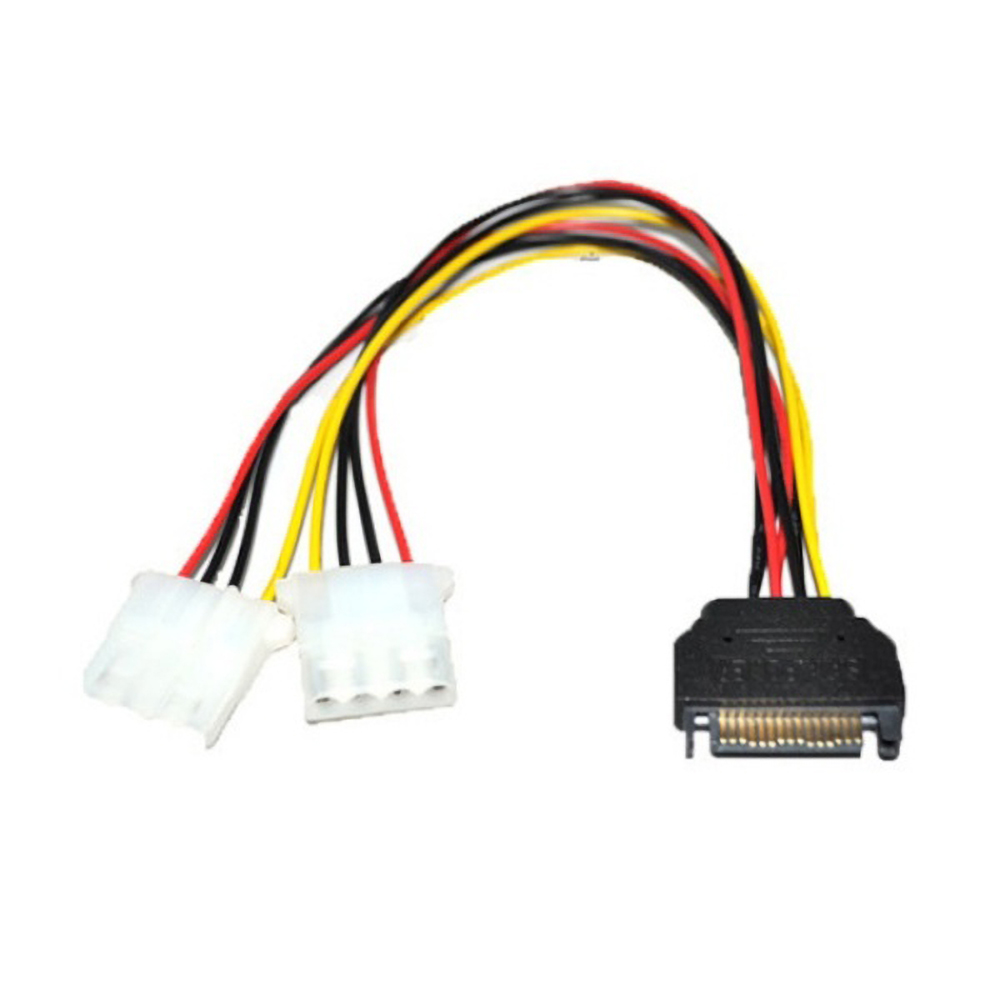 엠비에프 SATA 전원 to IDE 4핀 전원 Y형 케이블 (MBF-SATA-P25YRE, 0.25m)
