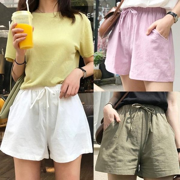 더블디 8컬러 데일리 린넨 밴딩 여성 반바지 LKP014 10066951A