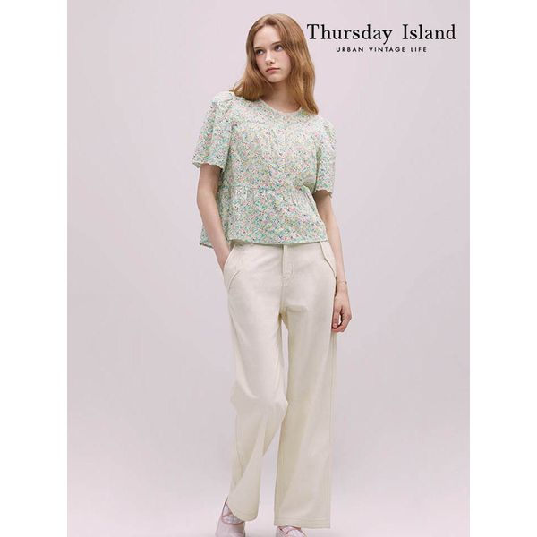 써스데이아일랜드 Thursday Island 세미 와이드 팬츠 T244MPT247W_이미지