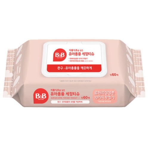  B&B 자몽식초를 담은 유아용품 세정티슈 캡형 60매 [4팩]