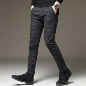 포맨 체크 패턴 슬랙스 바지 남자 출근 복장 코디_20649318
