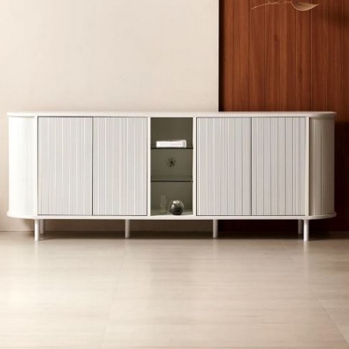 밀라노 라운드 템바보드 높은 거실장 2100