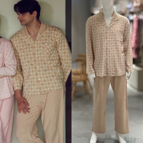 비너스 체크 하트 자카드 남자 파자마 vpa4377m