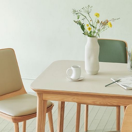 더메이드 한샘몰 리소프 리놀륨 우드 식탁 1800 (의자4개)_이미지