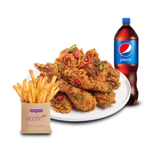 부어치킨 맛쇼킹치킨+케이준감자+콜라1.25L_이미지