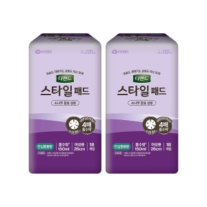 유한킴벌리 디펜드 스타일 패드 참숯 여성용 안심중용량 18개 (2팩(36개))