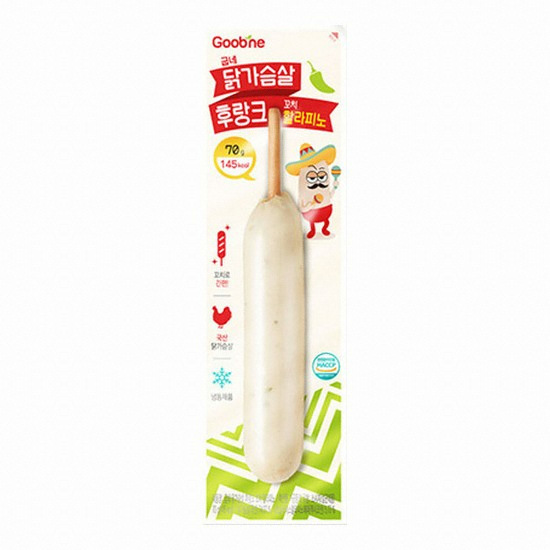 지앤건강생활 굽네 닭가슴살 후랑크 꼬치 할라피노 70g (10개)_이미지
