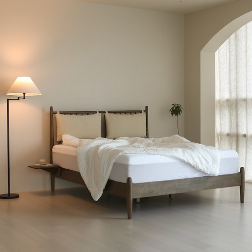 라미에스 오우드 패브릭 원목 수납 침대 SS