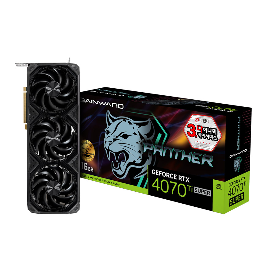 GAINWARD 지포스 RTX 4070 Ti SUPER 팬서 OC D6X 16GB_이미지