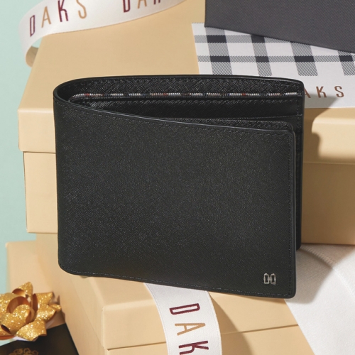 닥스 악세서리 남성 GIFT 선물풀패키지동봉 블랙 가죽 미니 DD로고 반지갑 DBWA1E975BK 사이즈XXX BLACK_이미지