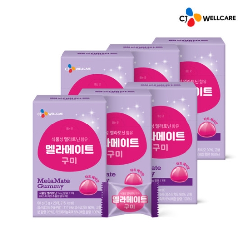 CJ웰케어 식물성 멜라토닌 함유 멜라메이트 구미 20구미 (6개)_이미지
