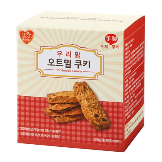 에코맘하우스 우리밀 오트밀 쿠키 135g (1개)_이미지