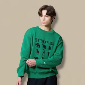 비비씨 어스 슬로건 애니멀 스웨터 BE34SW02U740_이미지