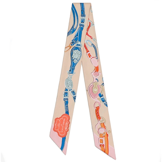 에르메스 브라이드 드 갈라 아플리케 픽 트윌리 (로즈 뿌드르 블루 뒤 그리)_이미지