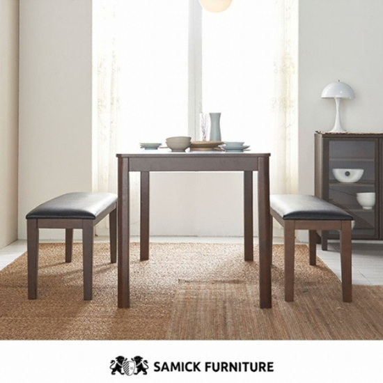 삼익가구 스칸센 원목 식탁 1400 (벤치2개)_이미지