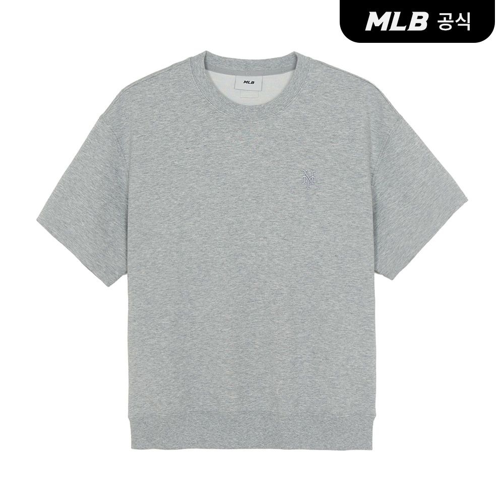 MLB 공용 베이직 스몰로고 반팔 맨투맨 NYM Melange Grey 3ARSB0163-09MGS_이미지